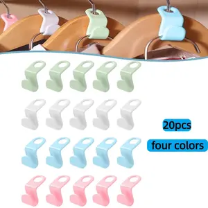 20 Counts Hanger Connector Hooks forClothes Storage,Space -SavingOrganizer, Space Saver HangersHangers Accessory for LightweightHanging