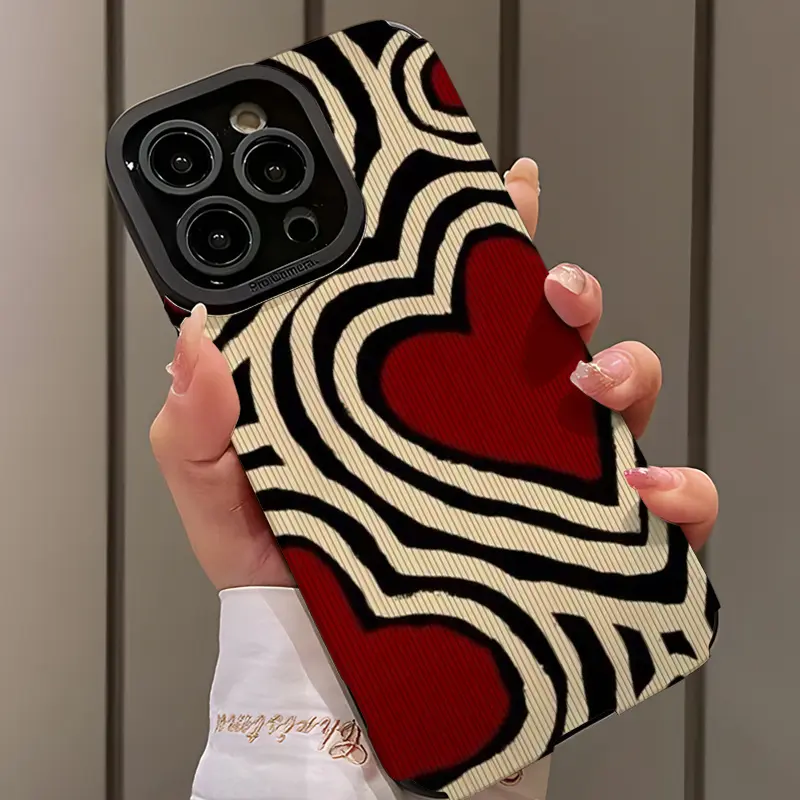 Ultra-Thin Shockproof TPU Smartphone Casing Phone Case with Beach Heart Wave Design, Dust-Proof Protective Cover for Smartphone iPhone 17/16/15/14/13/12/11/plus/pro Max Lightweight Shockproof Cover Phone Protector