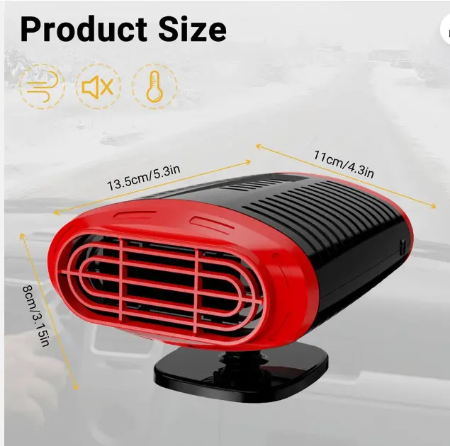 1000W Portable Heater Heating Cooling Fan Defroster Demister Car Truck SUV 12V
