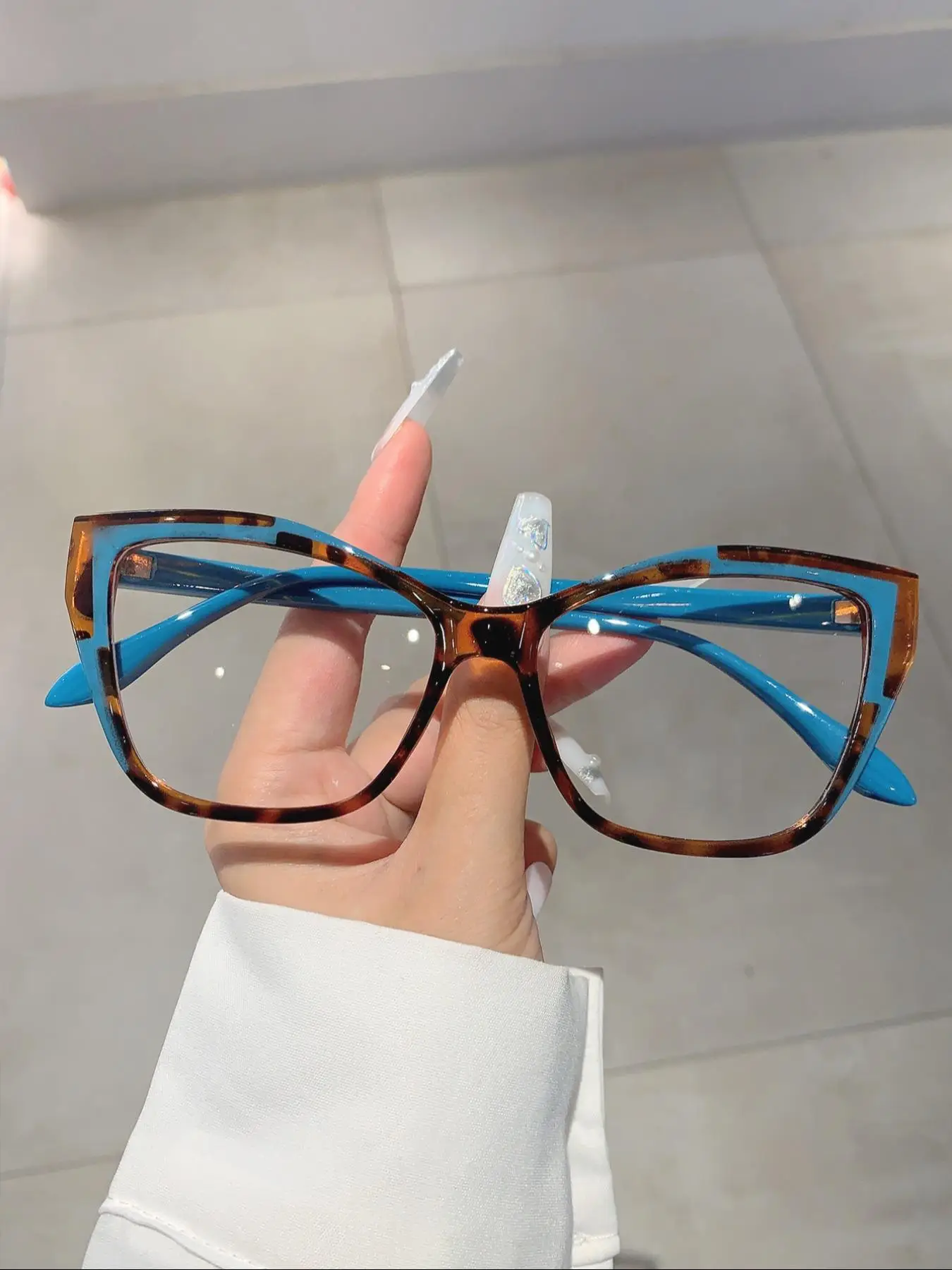 Spring Summer Simple Eyeglasses for Everyday Use, Basic Flat Frame Fashion Glasses for Women & Men, Fashion Colorblock Eyeglasses for Work, Daily Clot