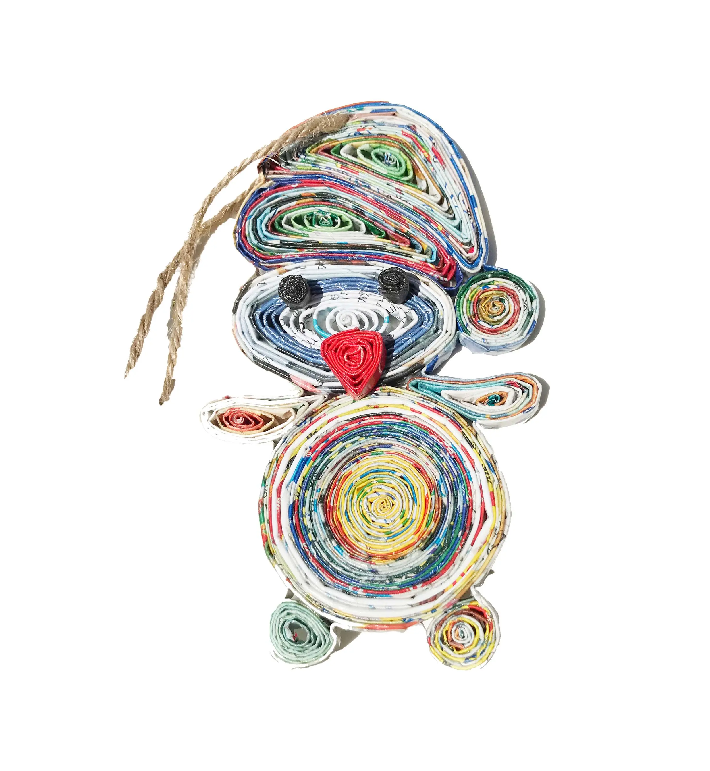Penguin, Quilling Ornament, Handmade from Recycled Magazines