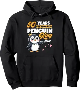 50th Wedding Anniversary Penguin King Queen Couples Matching Pullover Hoodie - Viqarfaroo Shop 90B0DPY4X478