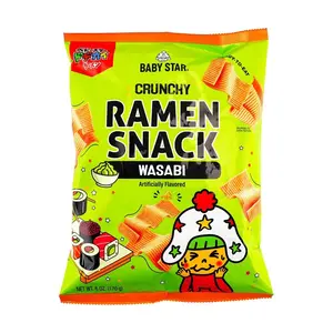 BABYSTAR Japanese Snack Noodles - Crispy Wide Noodles Wasabi Flavor 170g | Authentic Japanese Treat