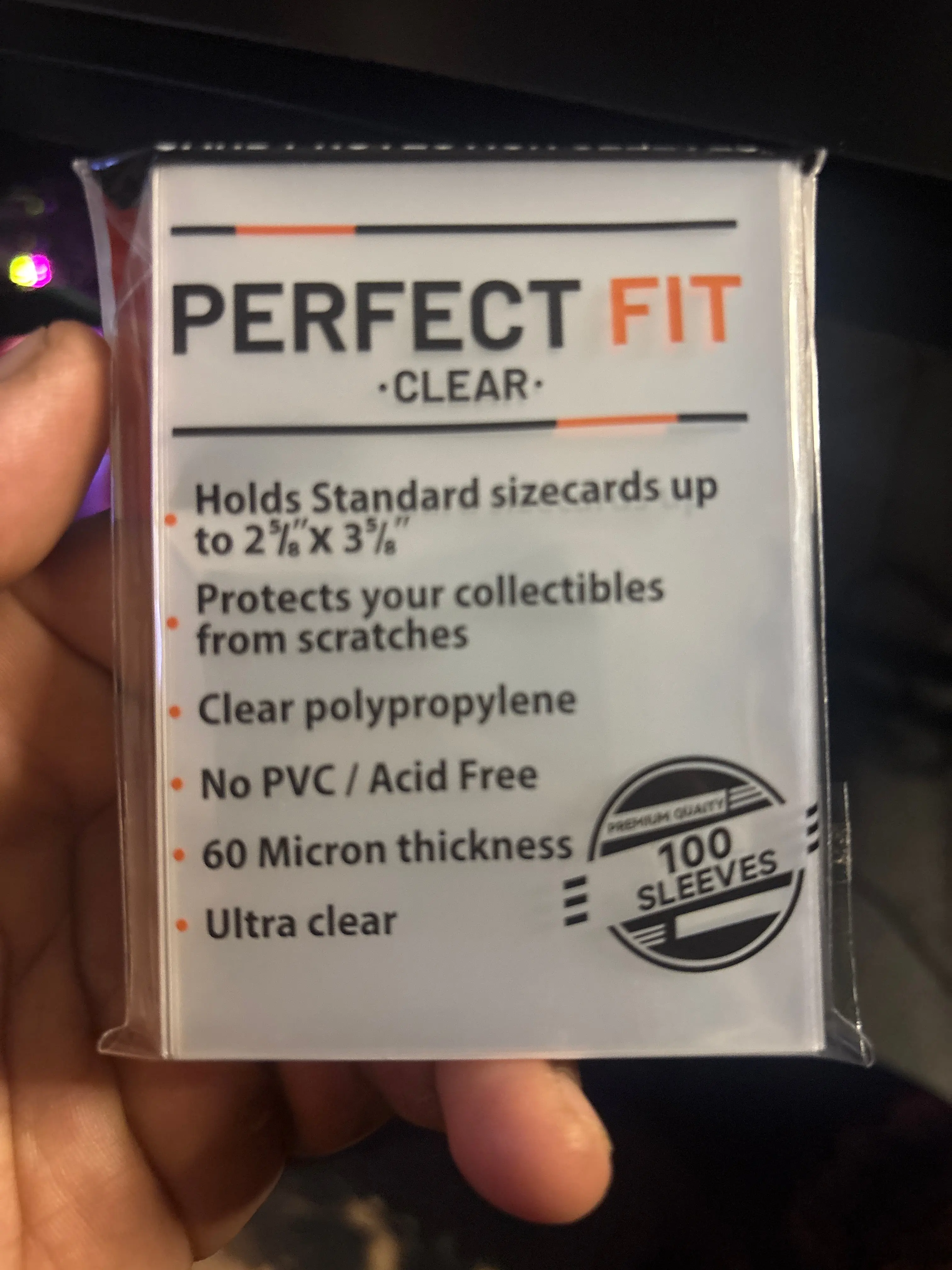 Premium Perfect Fit Clear Trading Card Sleeves (100-Pack) – 60 Micron Acid-Free Inner Sleeves