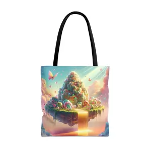 Enchanted Candyland Tote Bag, weed Tote Bag, Cannabis Tote Bage, stoner bag, 420, art, marijuana tote bag, pink tote bag, butterflies,