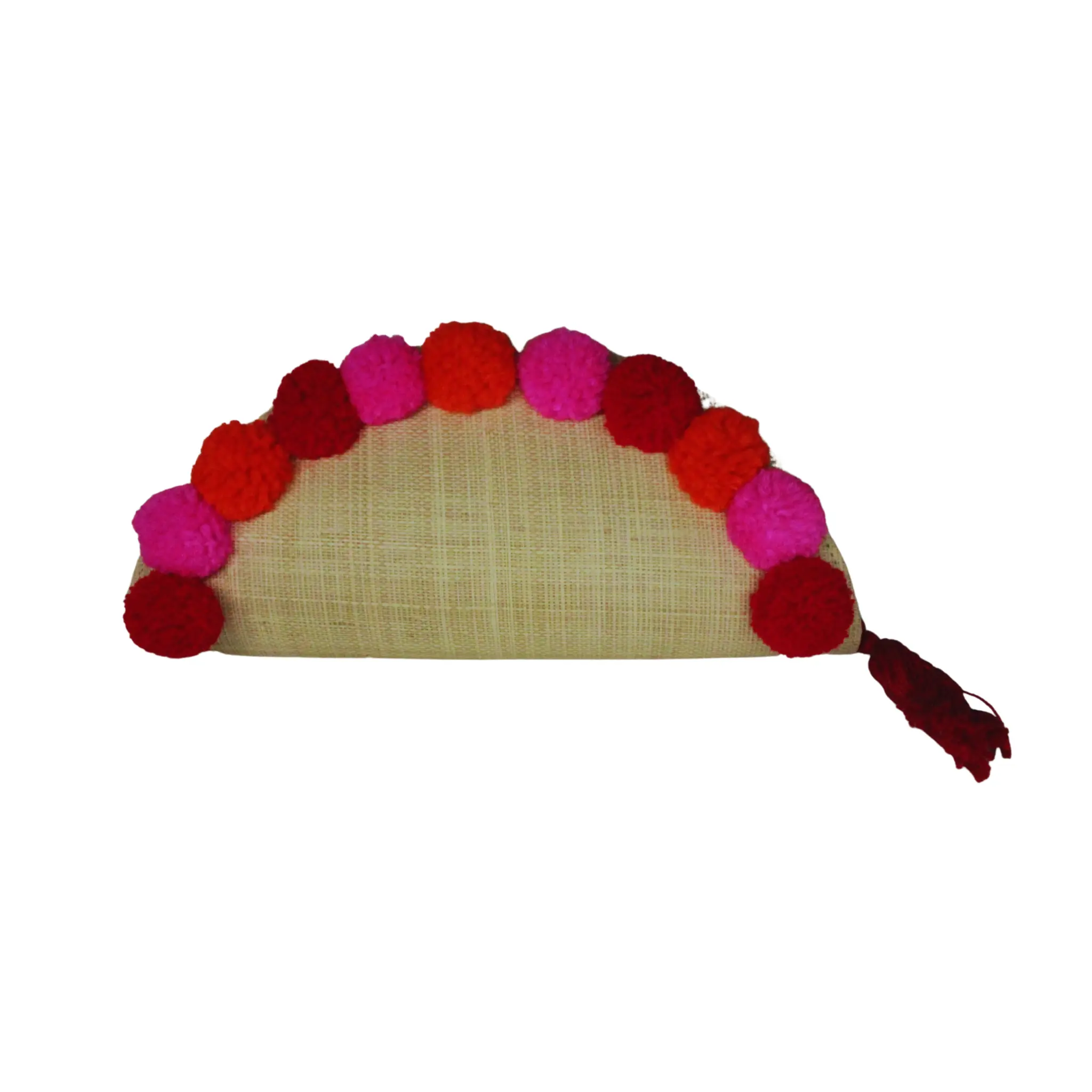Chika Pom Pom Raffia Clutch - Gifts from Visayas