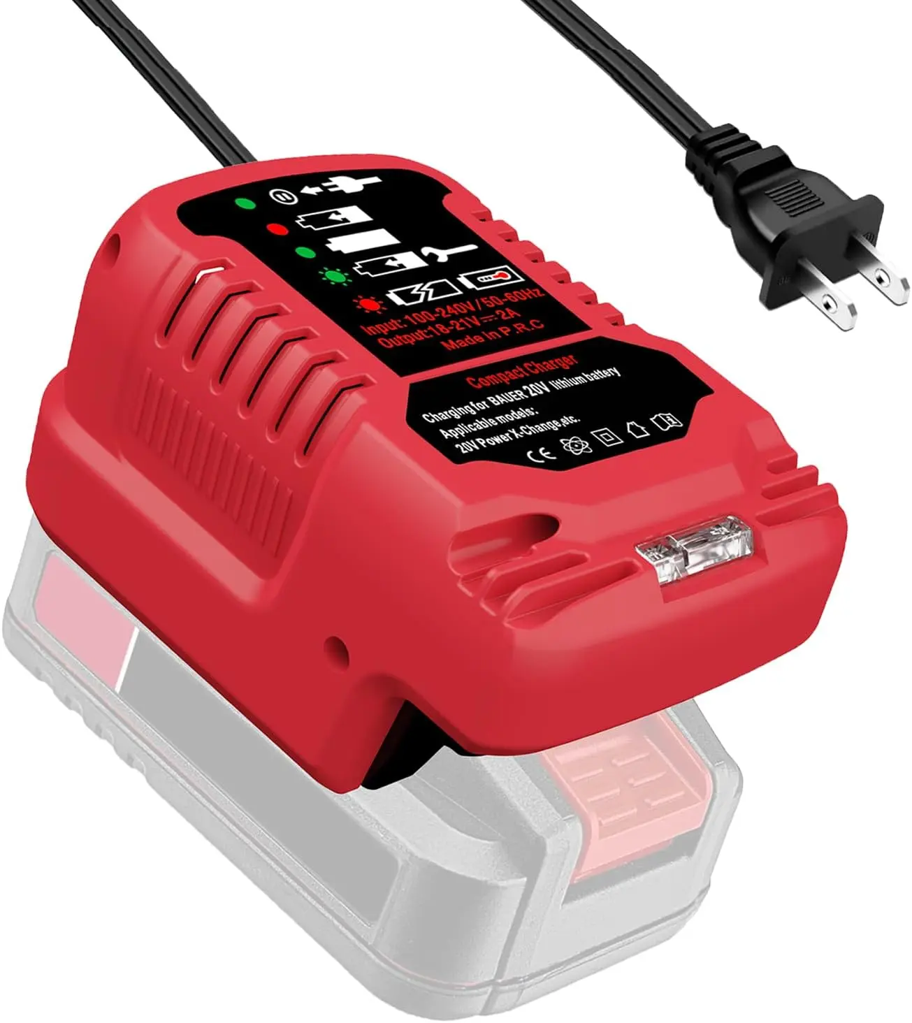 for Bauer 20V Battery Charger, Mini Rapid Charger for Bauer 20V | portable charger, compatible with Bauer 20V hypermax, fast charger, 1701C-B, 1704C-B, 1907C-B, 1702C-B