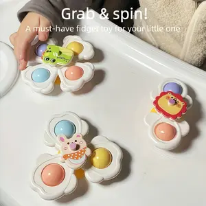 Baby Suction Cup Spinner Toy, 3 Pcs Baby Spinning Top Toy, Interactive Educational Toys for Baby Boys and Girls, Finger Spinning Top Set