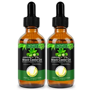 ALIVER Jamaican Black Castor Oil(1 pack/2 packs),Castor Oil Organic Cold Pressed Unrefined, Castor Oil for Eyelashes Eyebrows Body Haircare Comfort Natural castoroil