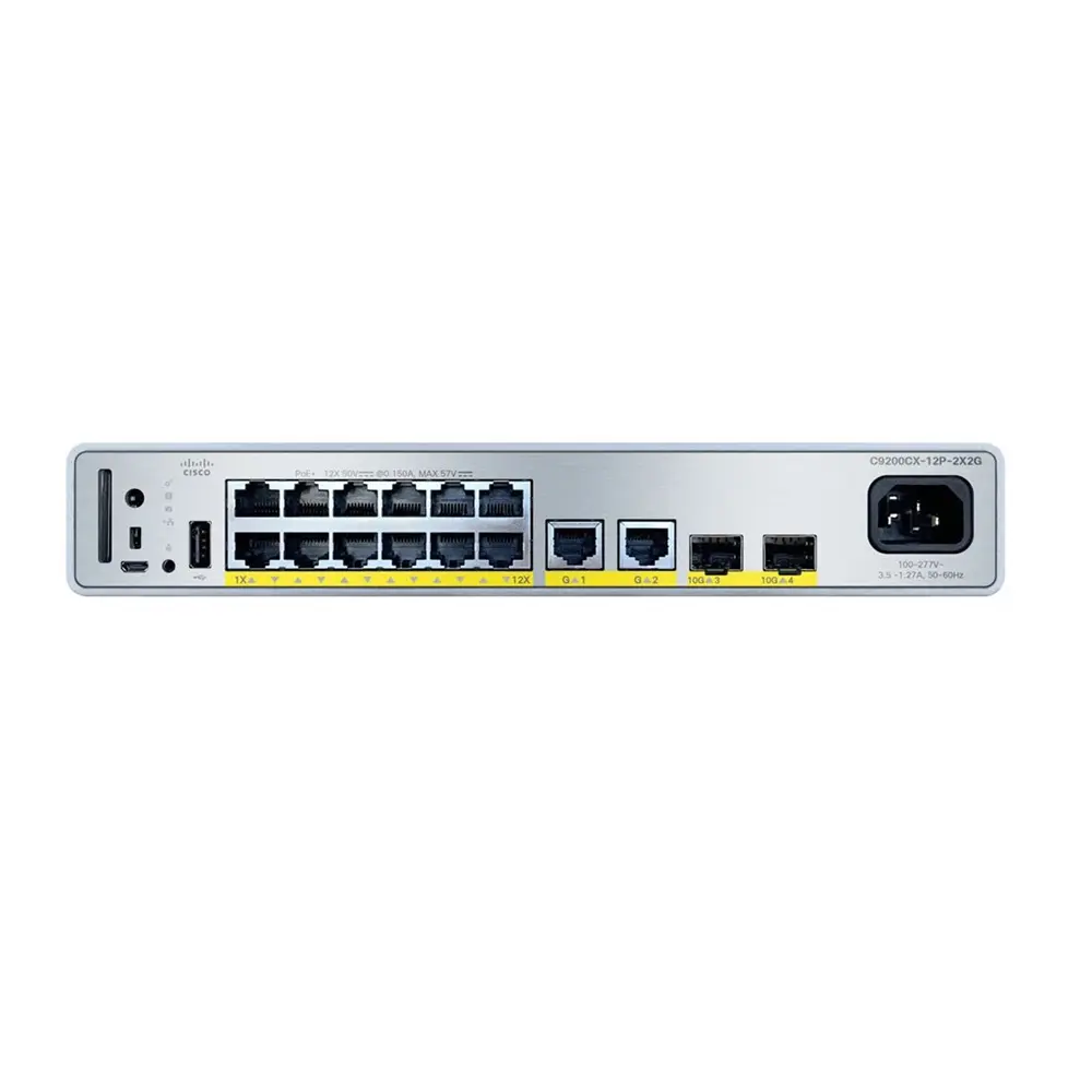 Cisco Catalyst C9200CX-12P-2X2G-A 12-port 1G, 2x10G and 2x1G, PoE+, Managed Network Switch