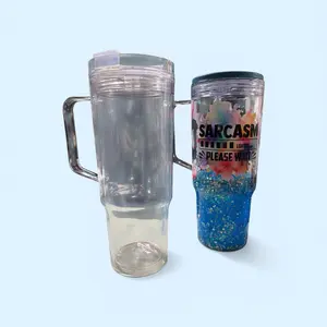 40oz Custom Snow Globe Tumbler - Personalized Drinkware with Clear and Colorful Options - Bottle