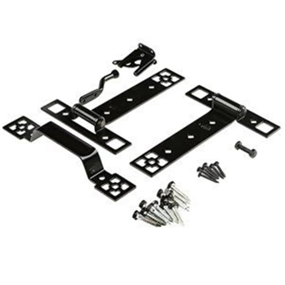 212 MAIN Craftsman Style Gate Hardware Kit - Surface Mount Heavy Duty Door Hardware for Gates & Sheds, Including 1 Self-Latching Latch, 1 Heavy Duty Handle, 2 T-Hinges with Durability & Reliability, Pull Handle, Latch + Hinges