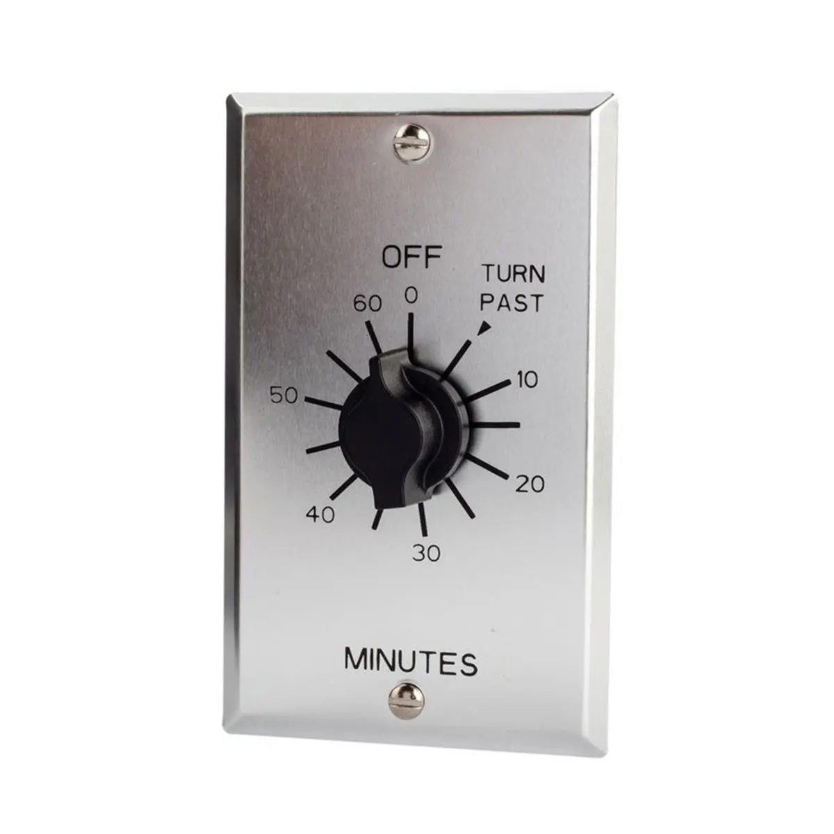212 MAIN In-Wall Mount Mechanical Timer, 60-Minute Spring-Wound Dial Switch, Adjustable Timer, 125V 20A, Silver Finish for Sailing Water Sports