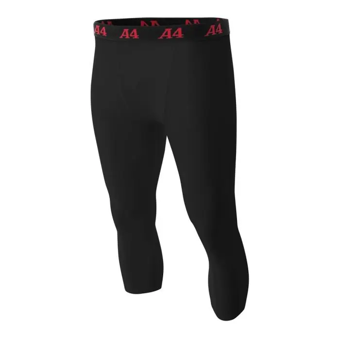 A4tech Boys' 3/4 Length Compression Tights - Multi-Size Stretch Fabric Performance Athletic Base Layer with Muscle Support for Running, Gym, Three-Quarter