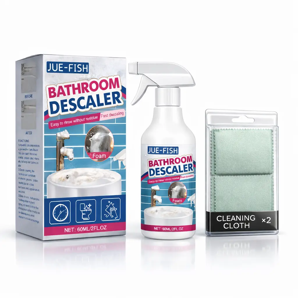 （Buy one, get one free）Bathroom cleaning spray, a foaming cleaner suitable for bathrooms, showers, and bathtubs, as well as bathroom fixtures, showerheads, faucets, mirrors, and glass.