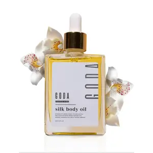 GODA Silk Body Oil for Women 4oz | Firming & Anti-Aging Skin Treatment | Hydrating Glow for Crepey Skin | Organic Scented Body Oil for Post-Shower | Premium Skincare