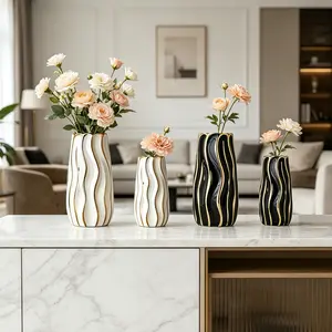 Modern Minimalist Creative Ceramic Vase, Flower Vase, Home Living Room Table Decor, Wedding Decoration, Desktop Ornament, Floral Arrangement Holder
