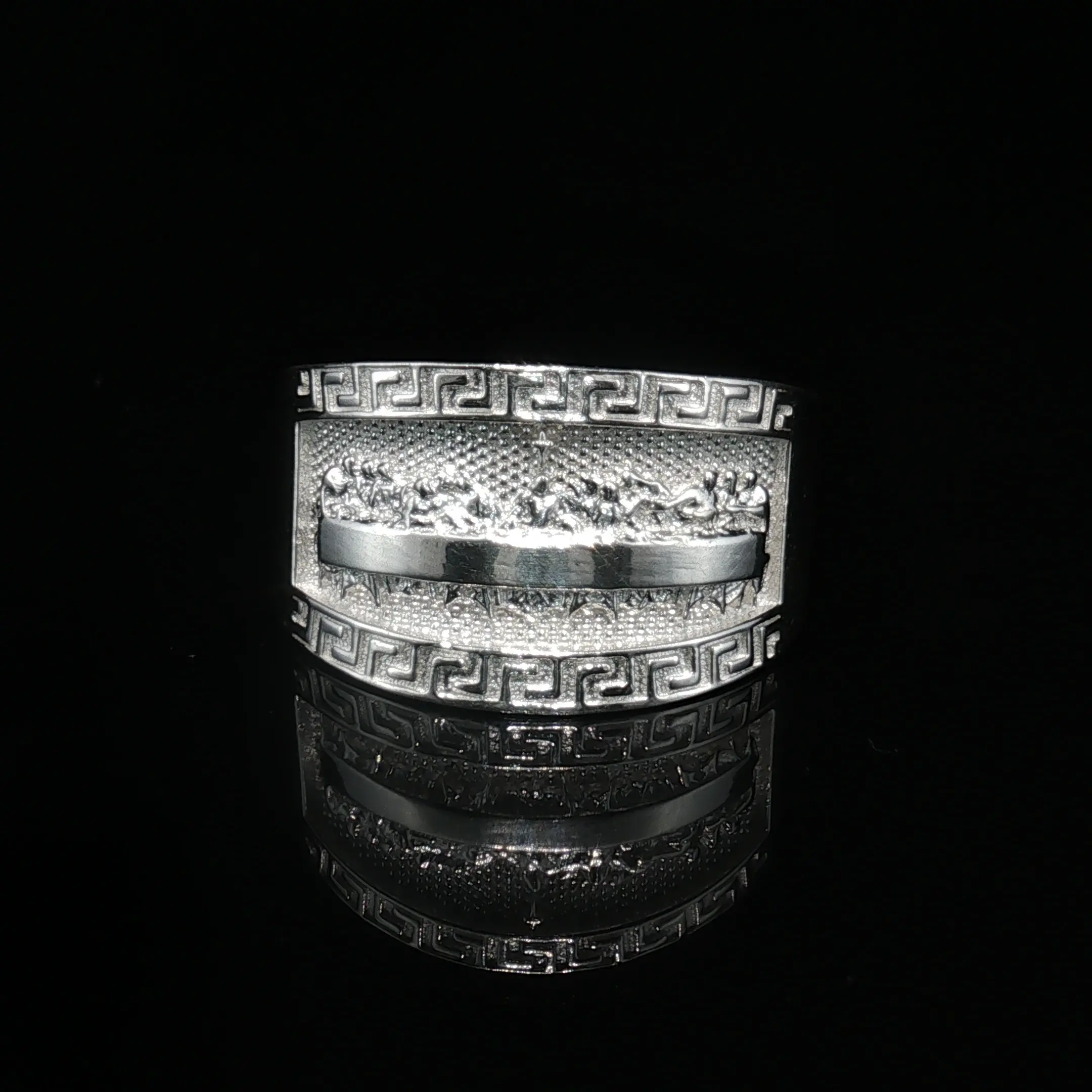 925 Silver Last Supper Band ring