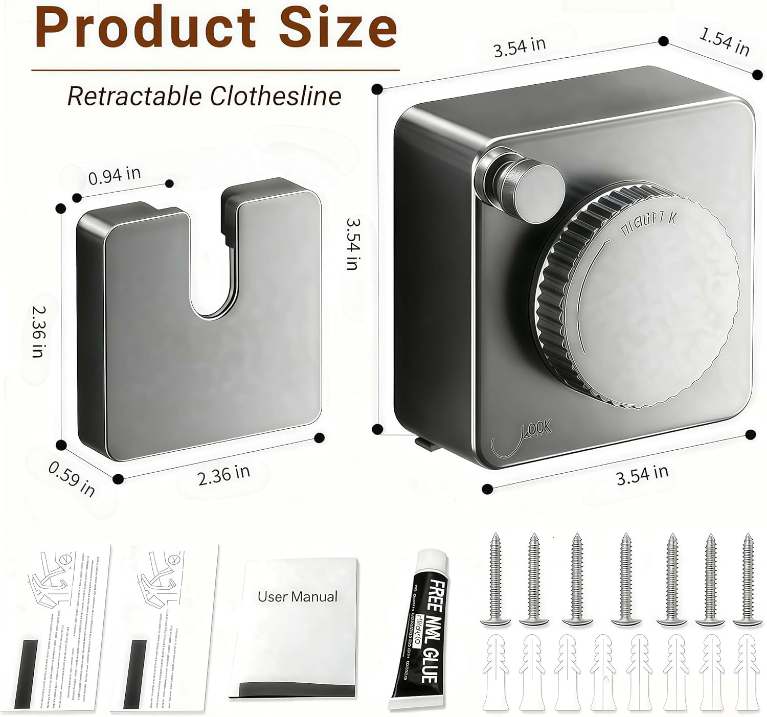 Retractable Clothesline Indoor & Outdoor – 16.8 Ft Non-Sagging Heavy-Duty Stainless Steel Clothes Line for Apartments, Bathrooms, Balconies & RV Walls, Space-Saving Laundry Line Retractable Clothesline Indoor & Outdoor – 16.8 Ft Non-Sagging Heavy-Duty Stainless Steel Clothes Line for Apartments, Bathrooms, Balconies & RV Walls, Space-Saving Laundry Line