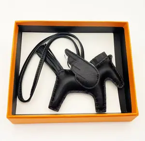 Wirkin Bag Horse Charm -Lychee Pattern Leather Accessory for Portable Messenger Bag, ldeal for Ladies