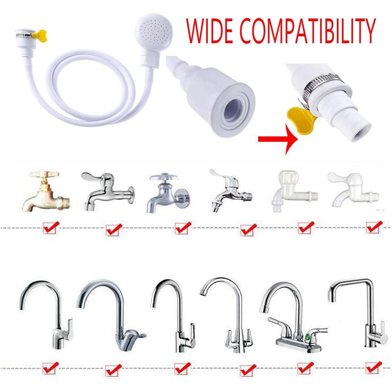 Sink Spray Rubber Hose, Sink Hose Attachment for Faucet Portable Sink Hose Faucet Sprayer, Shampoo Sprayer Hose for Dog, Pets, Bathing Baby, Washing Hair, Rinsing Vegetables.