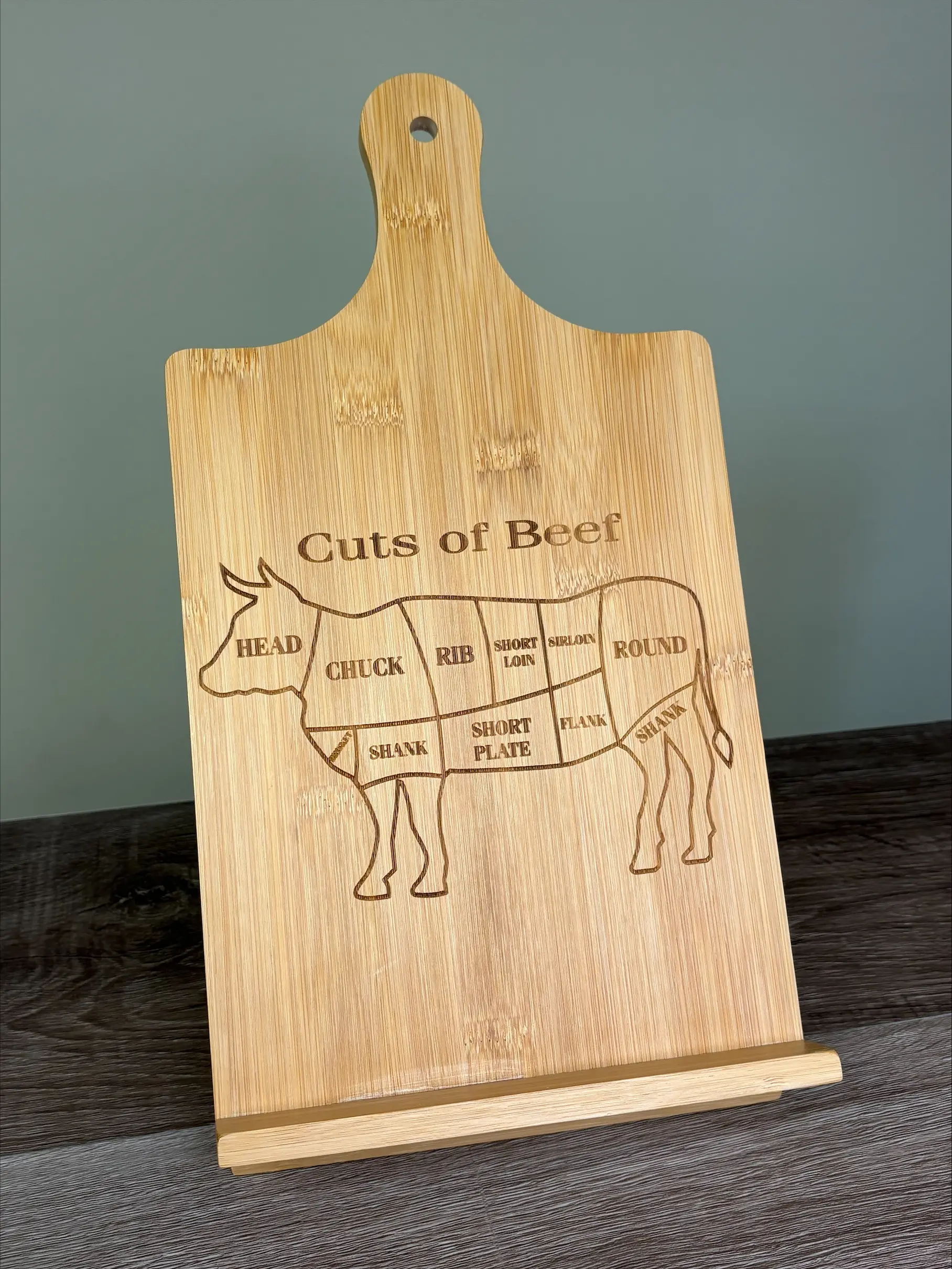 Bamboo Standing Chef's Easel Cookbook Holder Kitchen Utensils