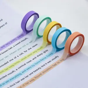 5 Rolls Highlighter Tapes, Colored Transparent Fluorescent Marking Stickers for Students & Teachers, 5/16-in Wide, 16.4ft Long
