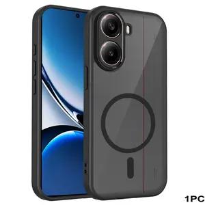 Xiaomi Poco X8 Pro 5g Magsafe Wireless Charging Case, Skin-Friendly Anti-Drop Silicone TPU Bumper, Acrylic Matte Hard Shell Protection Cover