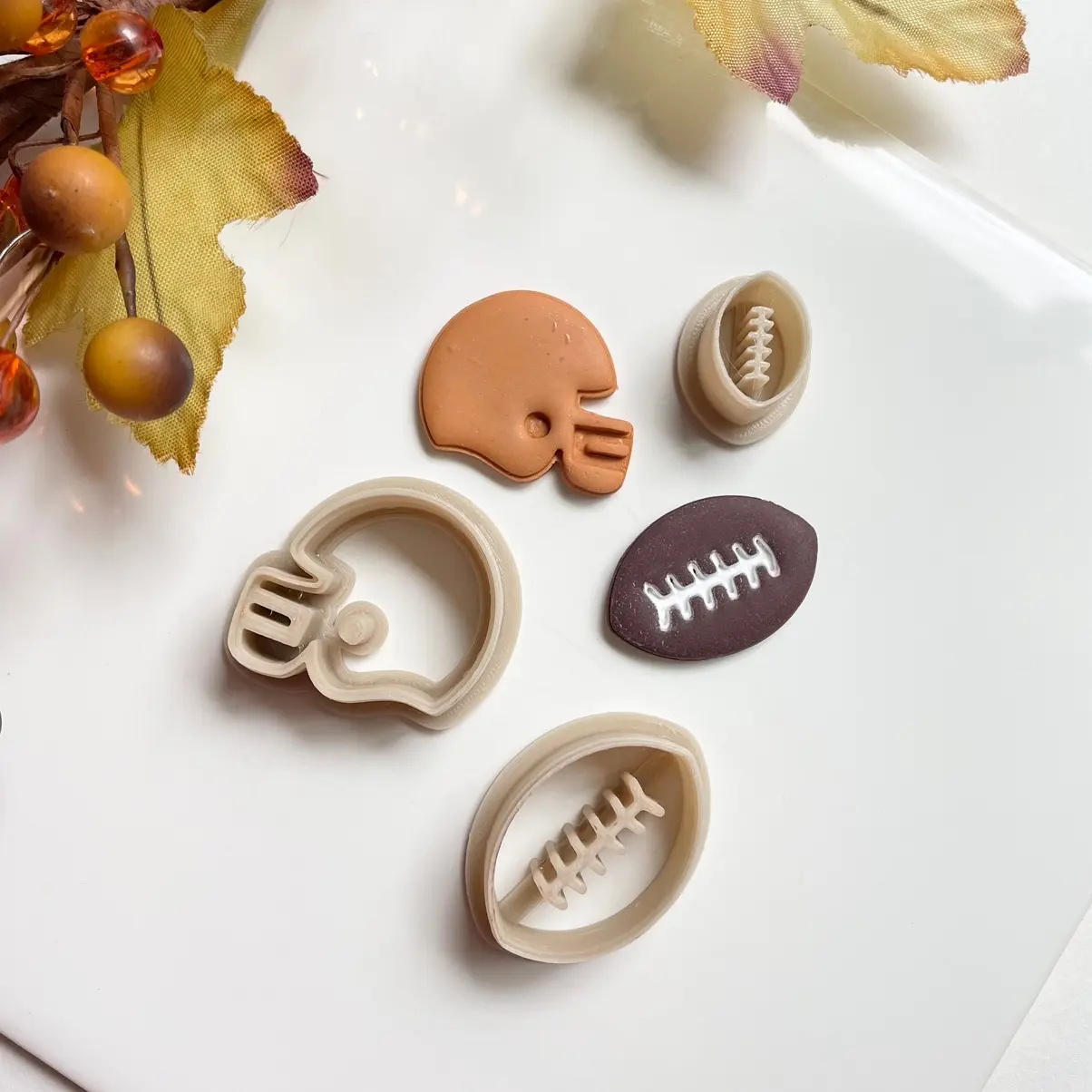 Football and Helmet Clay Cutters