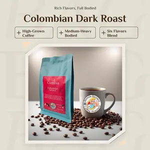 La Cumbia Colombia Dark Roast 12oz - Black Cherry & Blackberry Flavor Medium-Heavy Body High-Grown Coffee from Nariño Region