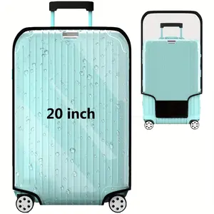 PVC Transparent Luggage Protector Cover, Waterproof Durable Dustproof Baggage Case Sleeve, Fits 20 Inch Wheel Suitcase
