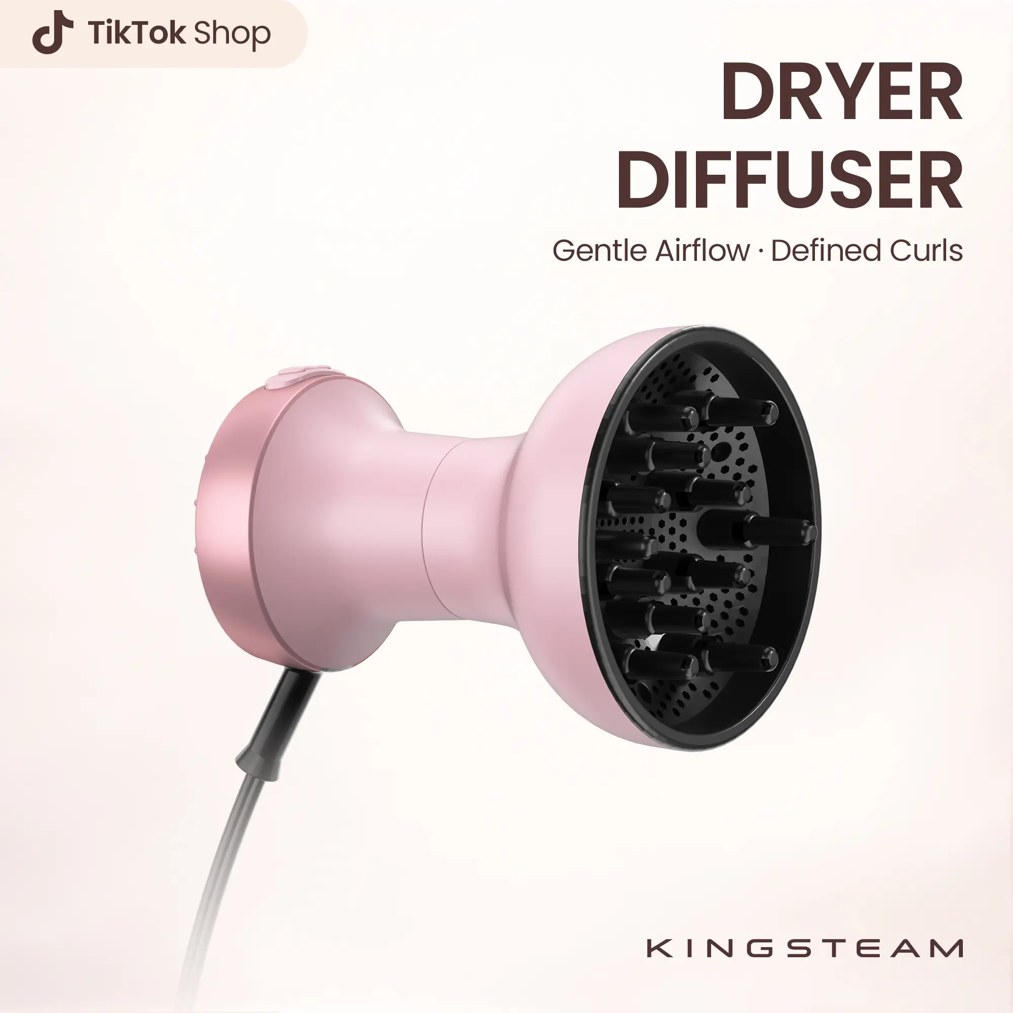 KingSteam Universal Curls Hair Dryer Diffuser, Adjustable Blow Dryer Diffuser for Curly Hair, Coily Hair, Comfortable Adaptable Hair Styling Tool with Comfort, Hair Curl Diffuser Cover, Personal Care Appliance