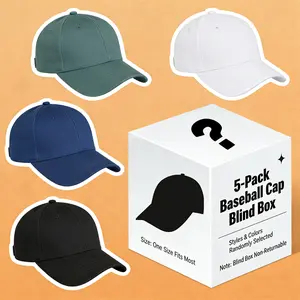 Random baseball caps, 5 pieces per pack