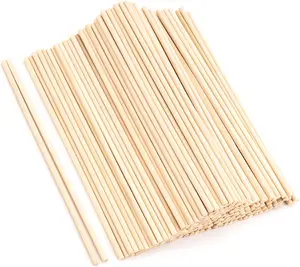 60 count Wooden Dowel Rods 1/4 x 12 Inch Precut Wooden Rod Sticks,  Sticks for Crafts,   Dowels for Craft,Cake Dowels Hardwood Craft Dowel Rods for DIY Projects (60)