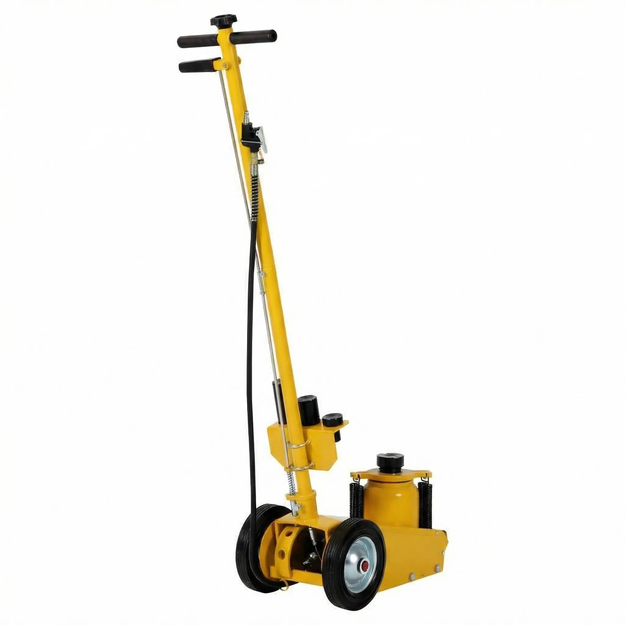 GAOMON 35 Ton Air Hydraulic Floor Jack, 77,000 LBS Capacity for Heavy Duty Trucks & Tractors, Low Profile 10 inch, with 4 Adapters, Dual Power (Air/Manual Hydraulic), 46" Adjustable Handle,YELLOW