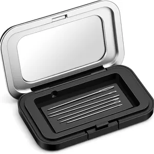 Magnetic Pin Holder Box with Transparent Acrylic Lid, Compact Sewing Needle Storage Box for Pins and Needles, Ideal Needle Organizer for Sewing, Quilting, Embroidery, and Travel, Sewing Needle Organizer Box with Snap Closure