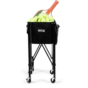RPTX Pickleball Tennis Cart |Portable Ball Hopper with Wheels| Carrying Bag with Multiple Storage Pockets| Teaching Cart for Coaches