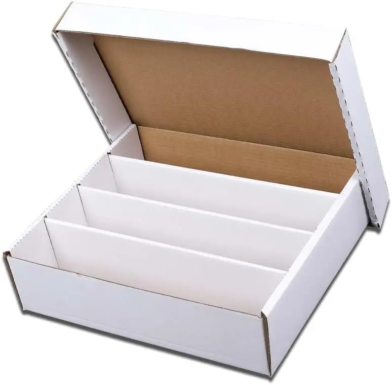 PIT66 Corrugated Cardboard Transaction Card Storage Box Cardboard Baseball Trading Card Storage Monster Shoe Box 3200 Count Card Storage Box