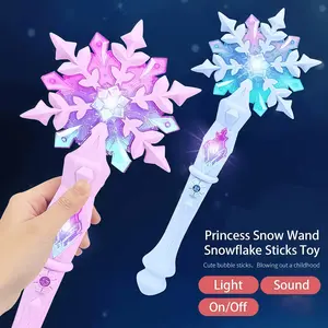 Princess Snow Wand Toy, Girl Glowing Magic Staff, Sound and Light Snowflake Stick, Role Play Magic Wand, Parent-Child Interactive Music Toy, Perfect Gift for Kids