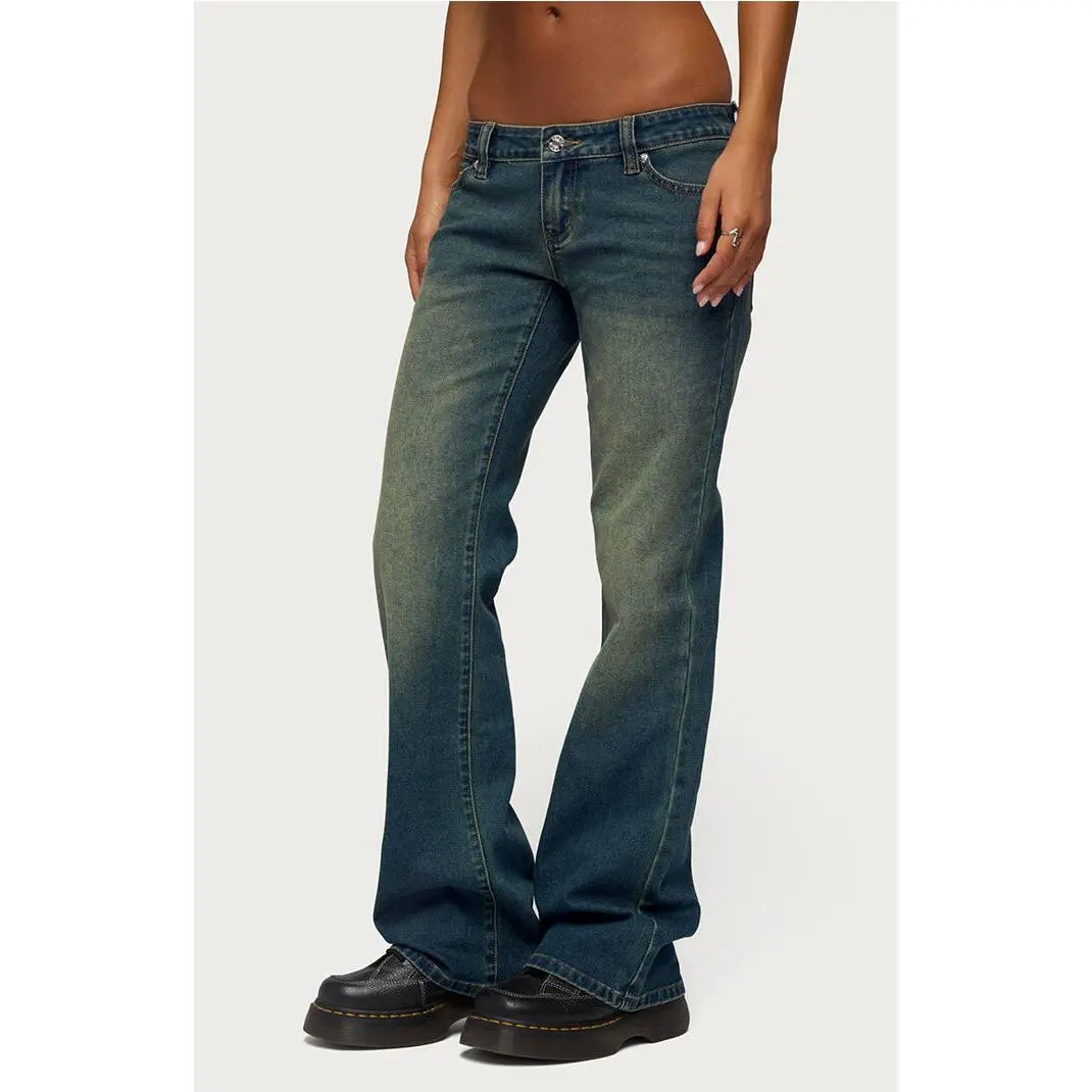 Edikted Women's Moonie Low Rise Bootcut Jeans