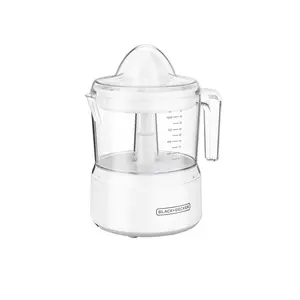 Black+Decker CJ650W Citrus Juicer - Orange Juice Machine, Lemon Juicer, Plastic Body, White (Camp Kitchen Essential for Camping & Hiking)