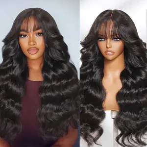 【200% Density】UNice Pre-Everything Fluffy Natural Loose Wave Wig with Curtain Bangs Glueless 13x4/7x5 HD Lace Human Hair Wigs Friendly for Beginners