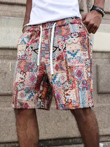 Men's Casual Shorts, Jacquard Fabric, Loose Fit, Elastic Waist, Ideal Gift for Husband or Boyfriend, Perfect for Summer Outdoor Wear