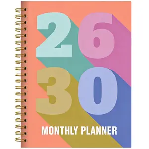 2026-2030 Monthly Planner/Calendar, Spiral bound planner, Colorful 26/30 Theme Cover Design Notebook, Yearly Calendar Planning, Monthly Tabs, 60-Month Calendar, 5.5 x 8.3 inches, 71 Sheets/142 Pages Thick Paper, Elastic C