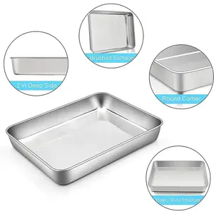 Stainless Steel Nonstick Baking Sheet - Mirror Finish Oven Tray, Dishwasher Safe for Home Cookie Baking & Festive Party Supplies
