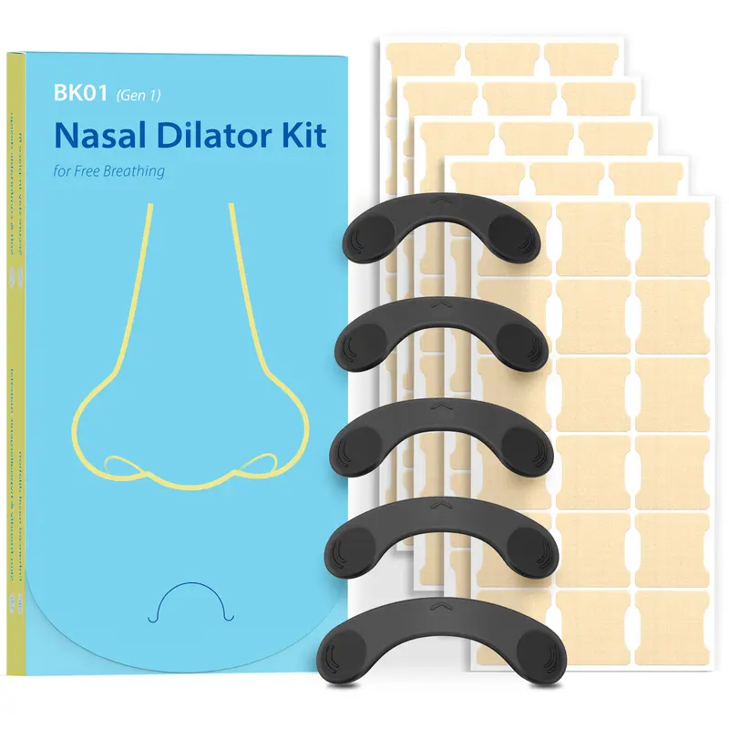 Nasal Strips for Breathing & Snoring | Starter Kit | Reusable External Nasal Dilator | Snoring Solution for Sleep, Running, Workouts & Sports | Stronger Lift Than Traditional Nose Strips