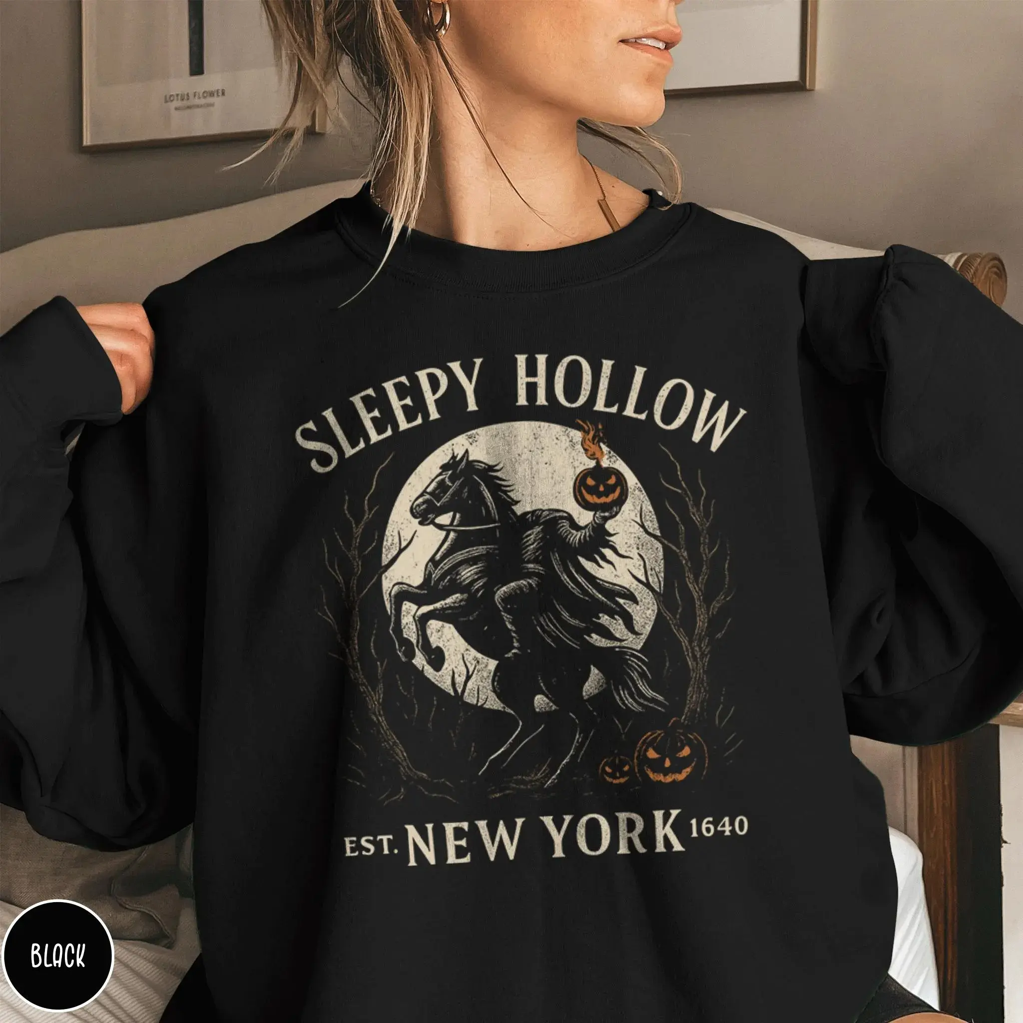 Legend of Sleepy Hollow Sweatshirt, Headless Horseman Halloween Crewneck, Bookish Gothic Fall Sweatshirt, Ichabod Crane Inspired Apparel, Spooky Season Gift for Women & Men