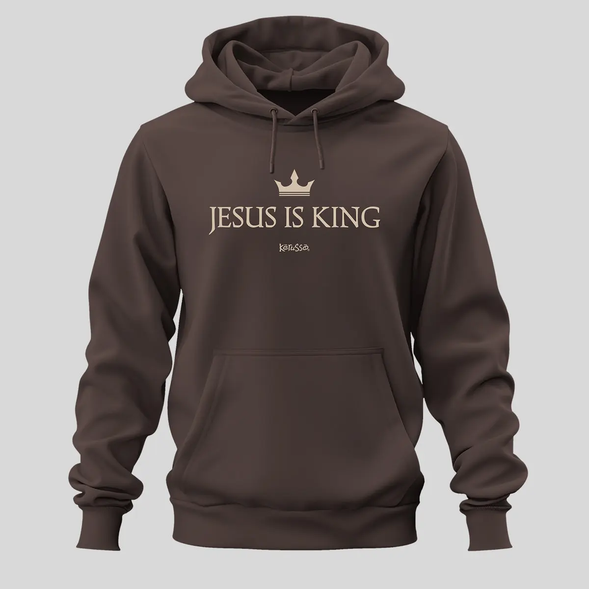 Kerusso Men's Hoodie Sweatshirt - Menswear, Ribbed, Relaxed Fit, Casual, "Jesus Is King" Graphic Design