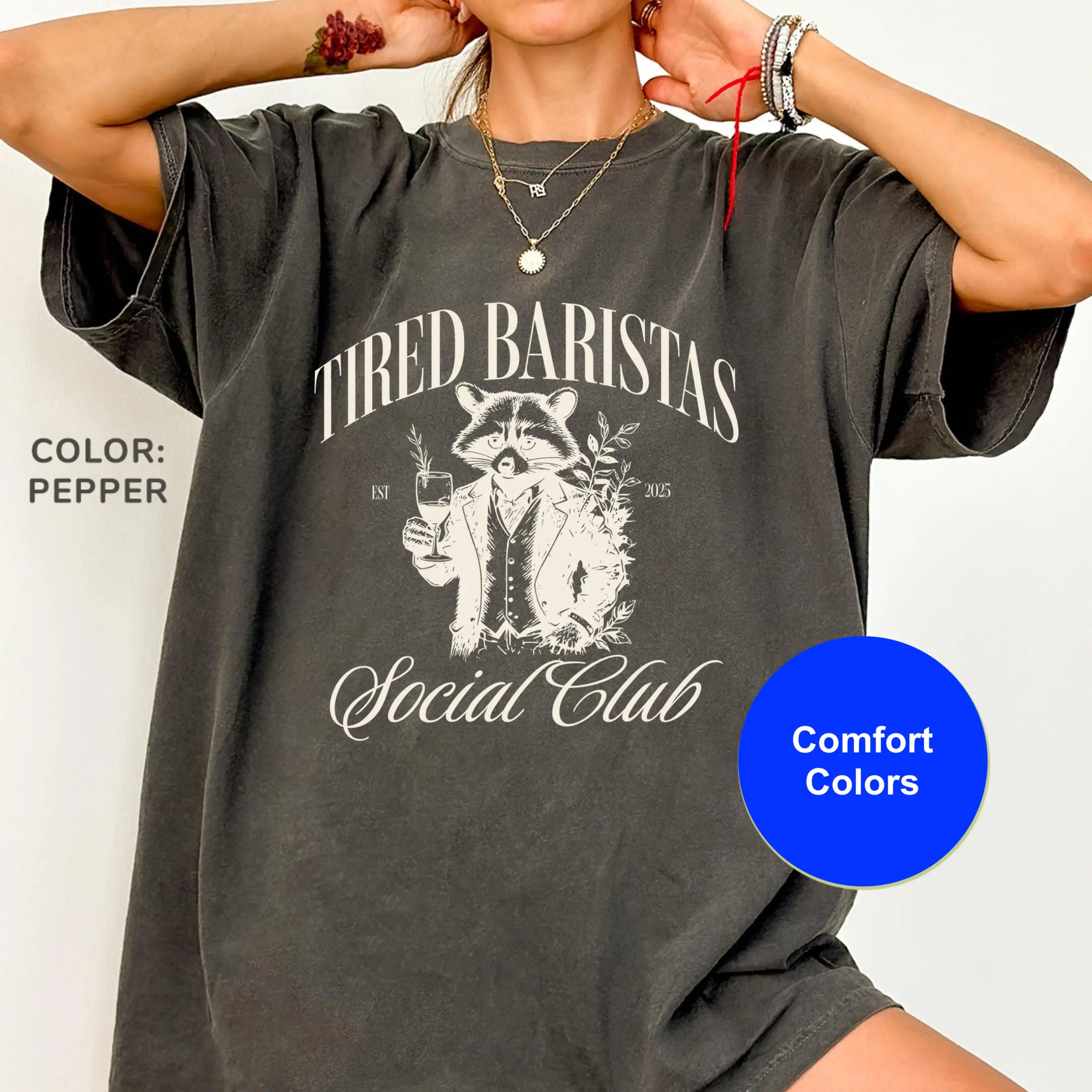 Comfort Colors Tired Baristas Club Shirt, Funny Barista Shirt, New Barista Shirt, Coffee Maker Gift, Café Staff TShirt, Shirt for Barista