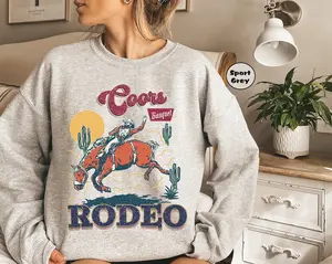 Coors Rodeo Sweatshirt, Western 90s Cowboy Sweatshirt, Retro Rodeo Outfit, Wildwest Cowboy Clothing, Graphic Western, Cowboy Outfit Gifts